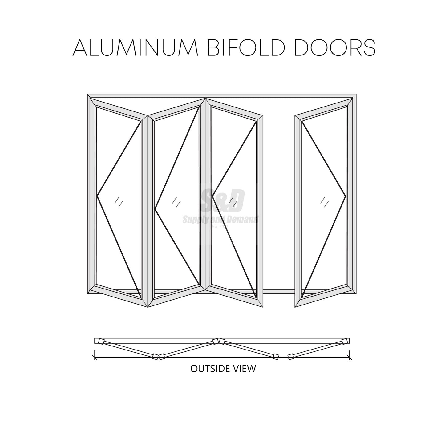 Aluminum Folding Door 132 x 80