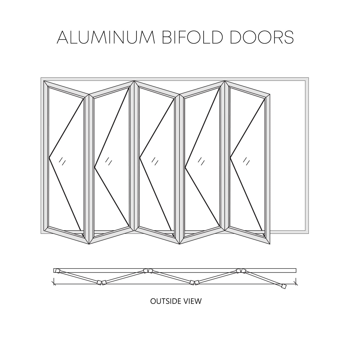 Aluminum Folding Door 156 x 80