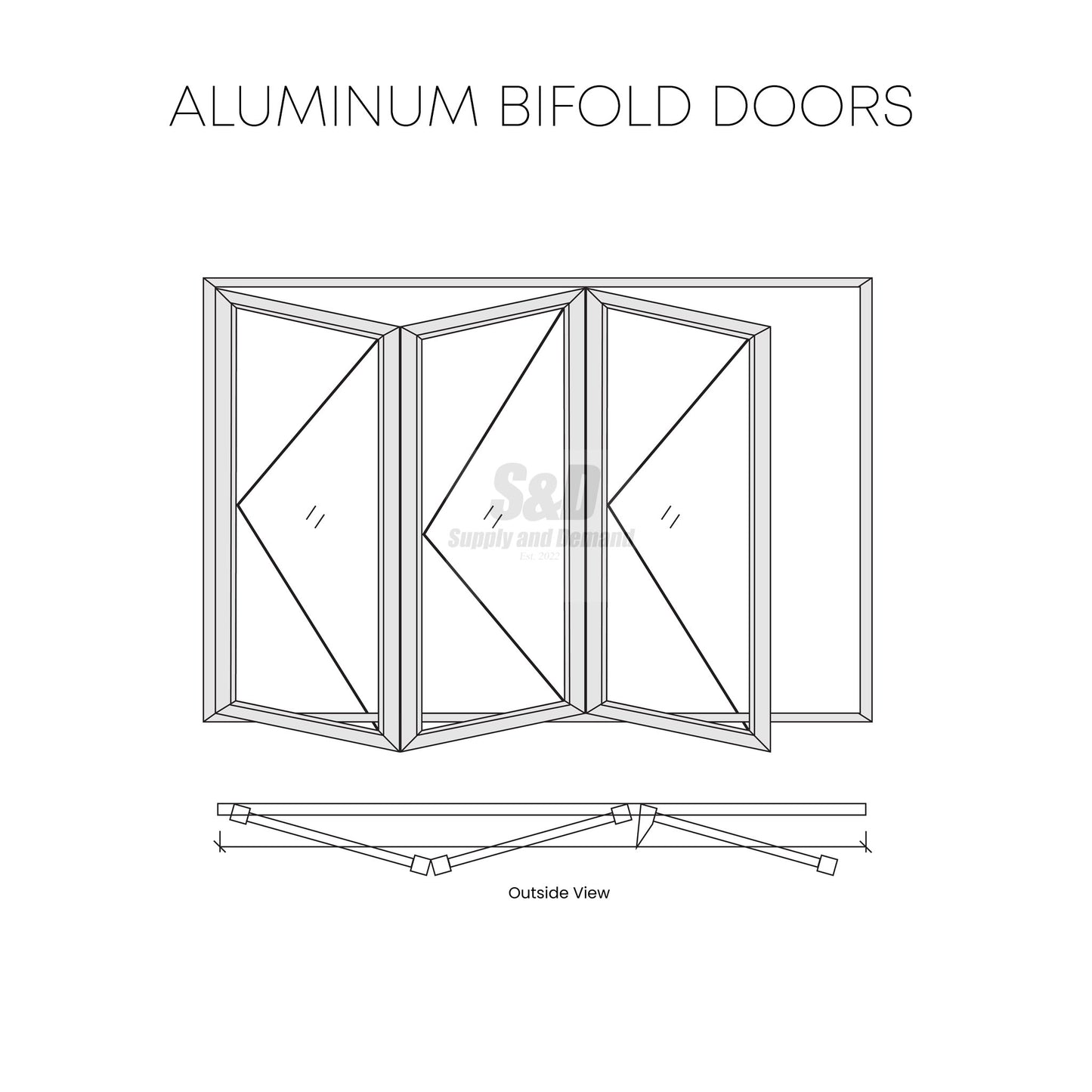Aluminum Folding Door 96 x 96