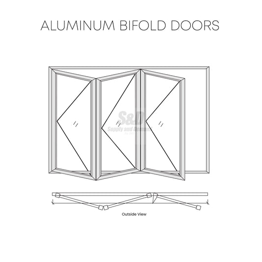 Aluminum Folding Door 96 x 96